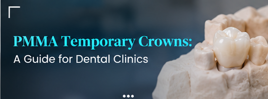 milled PMMA temporary crown on a dental model